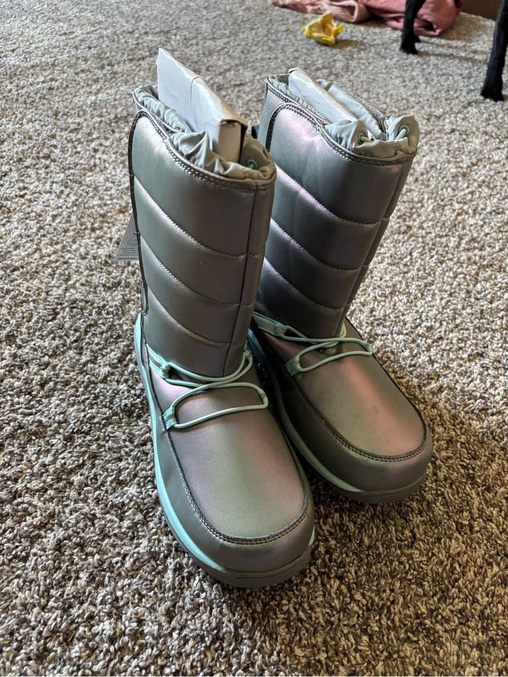 Lands' End Iridescent Mint Green Women’s Winter Boots